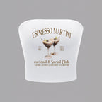 Women's Bandeau Top with Espresso Martini Print