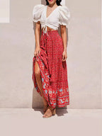 Women's Floral Cotton Maxi Skirt