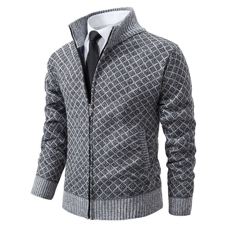 Women's Elegant Cardigan with Stand-Up Collar