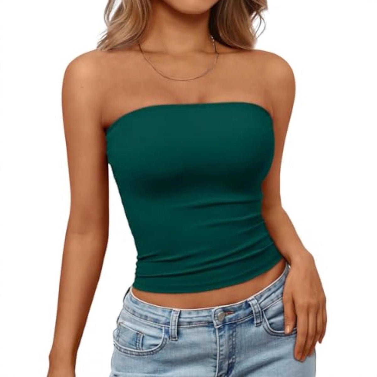 Women's Elastic Bandeau Top with Form-Fitting Cut