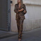 Women's Leopard Print Blazer Ensemble