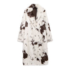 Elegant Faux Fur Coat in Modern Animal Print