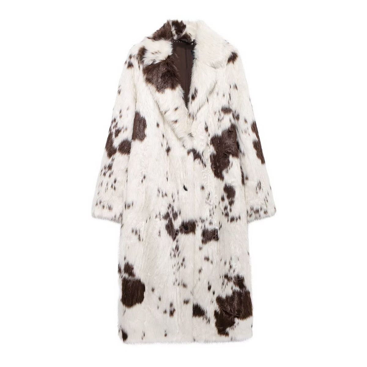 Elegant Faux Fur Coat in Modern Animal Print