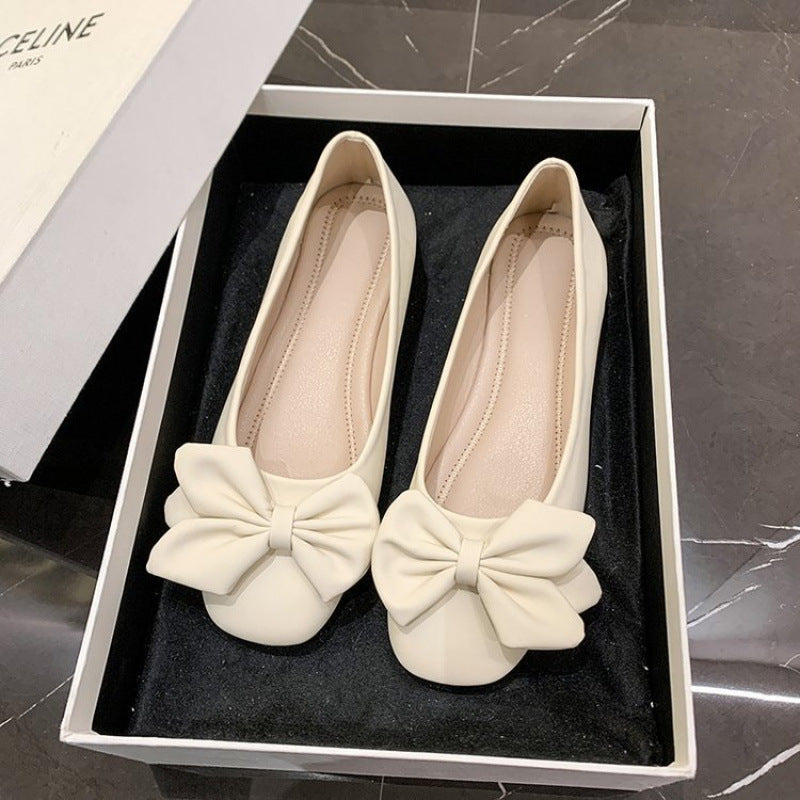 Women's Ballet Flats with Elegant Bow Detail