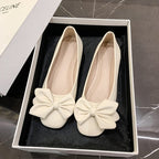 Women's Ballet Flats with Elegant Bow Detail