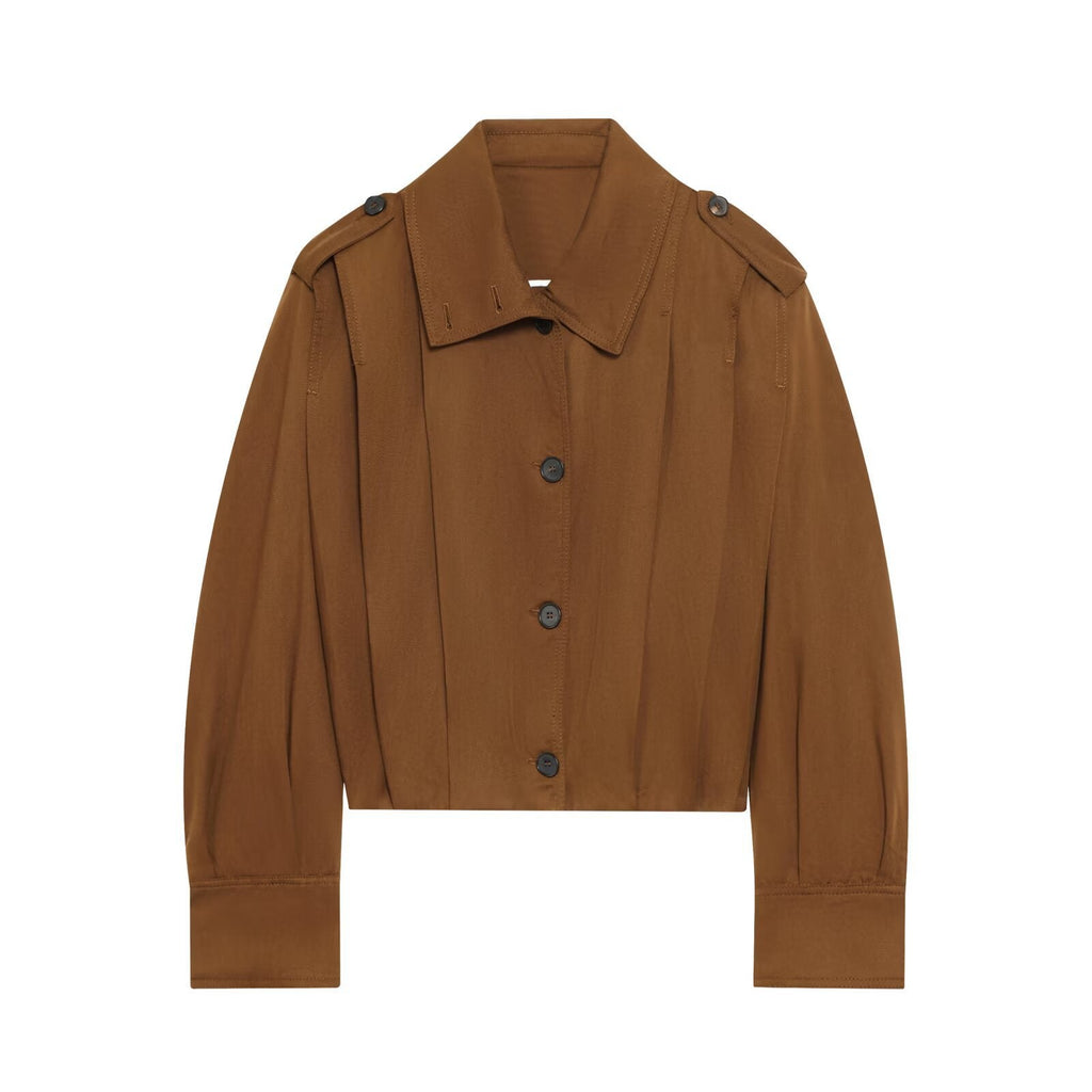 Women's Cropped Jacket with Decorative Button Details and Elegant Cut