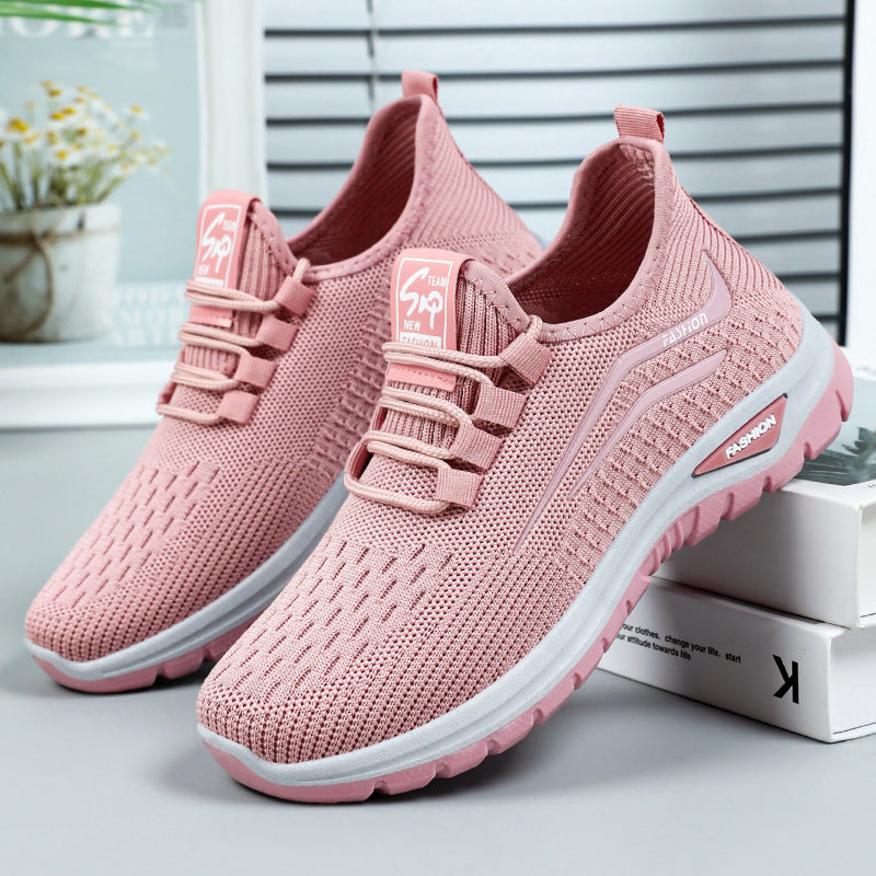Women's Breathable Casual Sneakers with Elastic Fit and Cushioned Sole