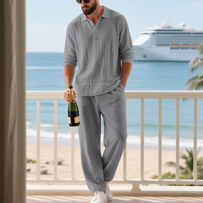 Men's Relaxed Cotton Muslin Resort Set