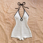 Women's Swimsuit with Wave Pattern and Adjustable Straps