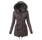 Women's Fashionable Parka with Detachable Fur Collar