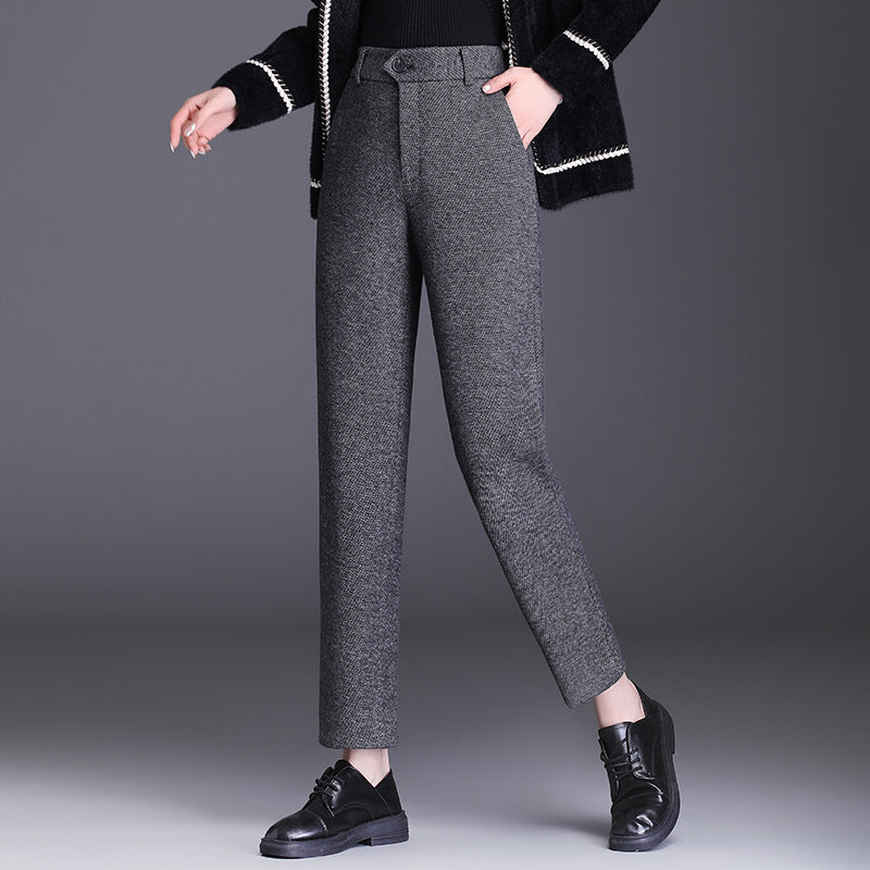 Women's Elegant High-Waist Fabric Pants