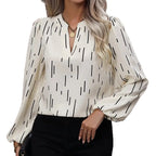 Women's Blouse Shirt with Striped Pattern
