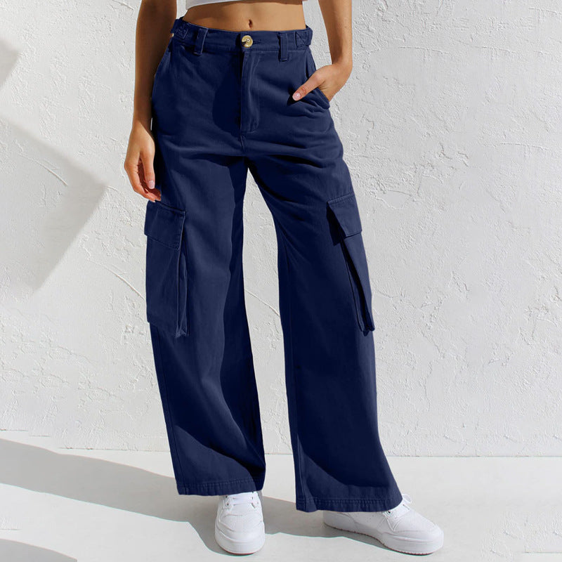 Women's Wide-Leg Cargo Pants with Practical Pockets