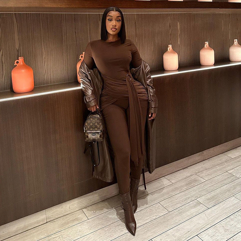 Elegant Complete Outfit with Sophisticated Draping