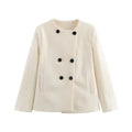 Women's Elegant Double-Breasted Wool Jacket