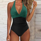 Women's Swimsuit with Refined Wrap Design and Floral Pattern