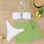 Women's Swim Set with Strappy Top and Trendy Bikini Bottoms