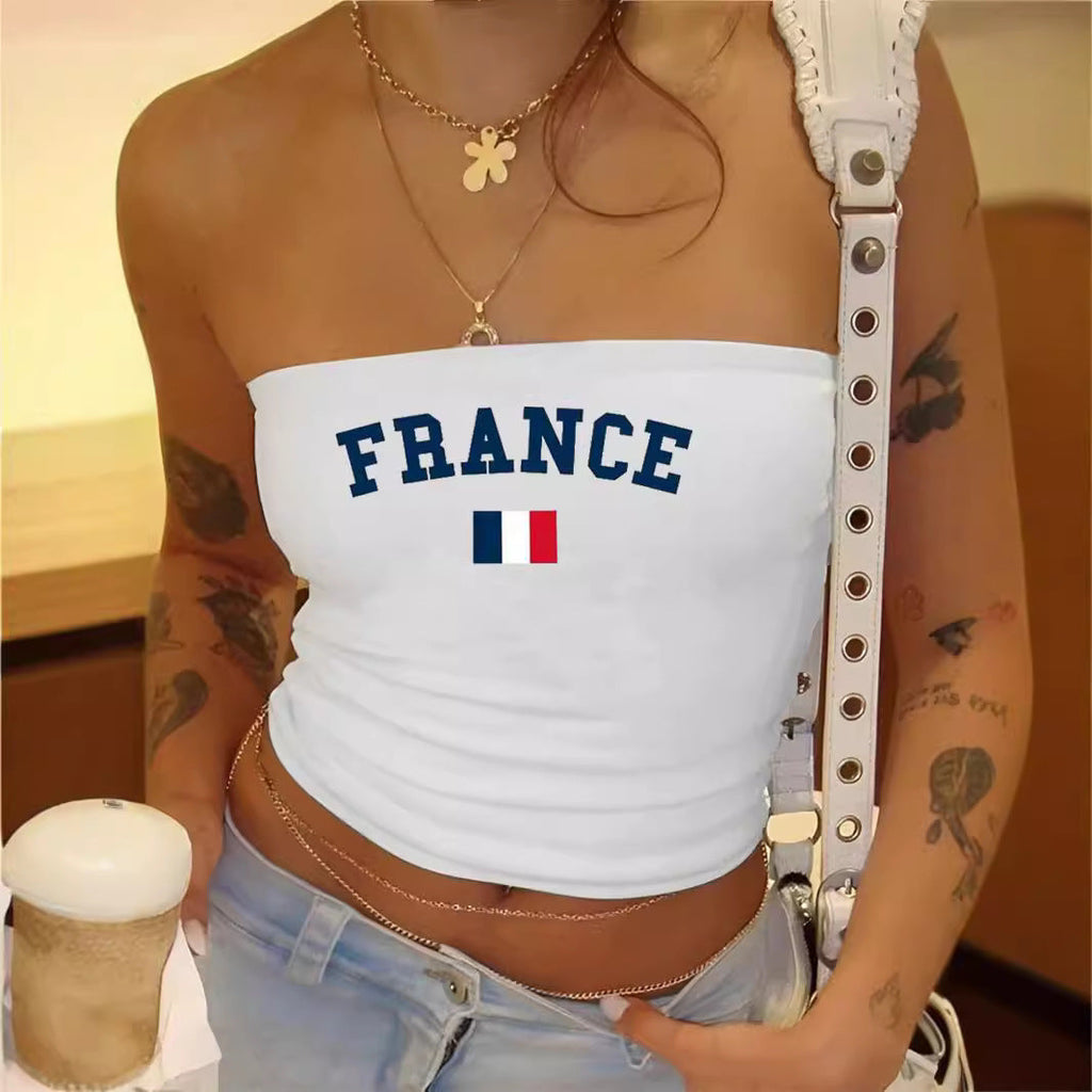 Women's Bandeau Top with Sporty France Design