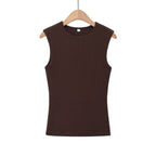 Women's Sleeveless Top with Modern Cut and Form-Fitting Design