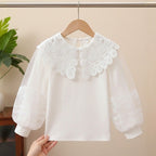 Women's Elegant Blouse with Artistic Crochet Details