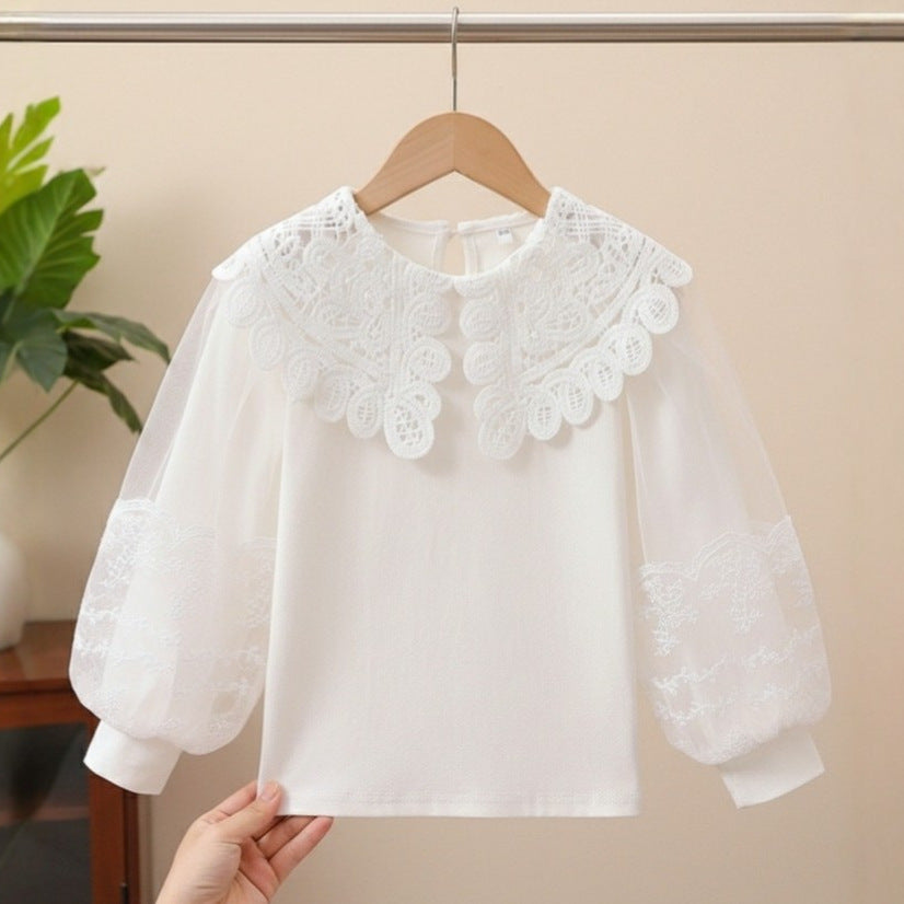 Women's Elegant Blouse with Artistic Crochet Details