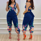 Women's Jumpsuit with Unique Denim Print and Tailored Cut