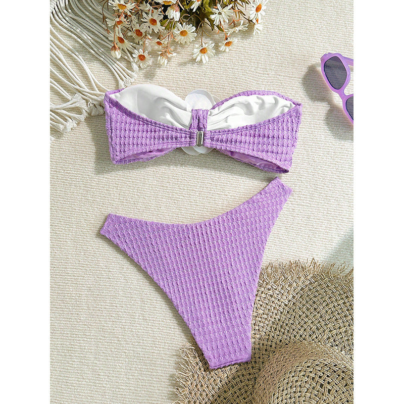 Women's Bandeau Bikini with Floral Detail
