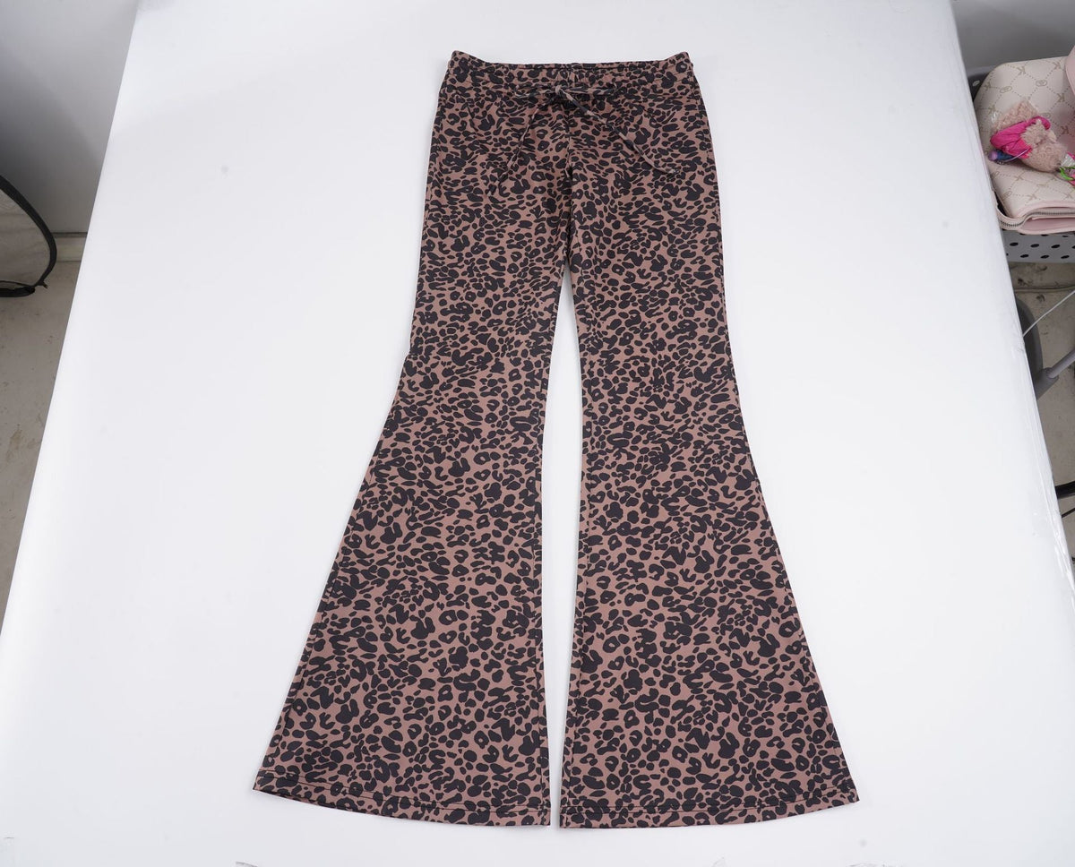 Women's Flared Leopard Print Pants