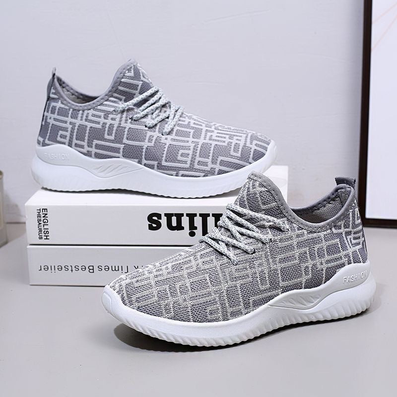 Women's Breathable Casual Sneakers with Trendy Knit Design