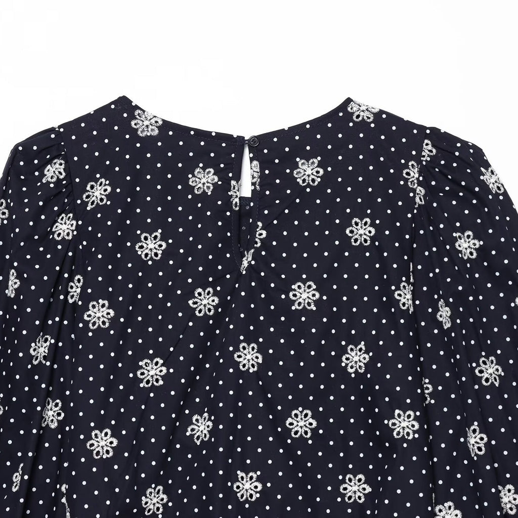 Women's Blouse with Lace and Ruffle Details
