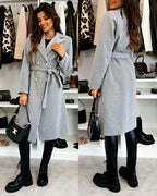Elegant Double-Breasted Trench Coat with Belt
