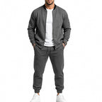 Men's Sweat Set with Bomber Jacket and Jogging Pants