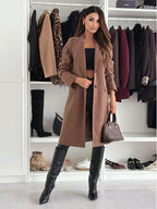 Women's Wool Coat with Timeless Cut and Structured Lapel