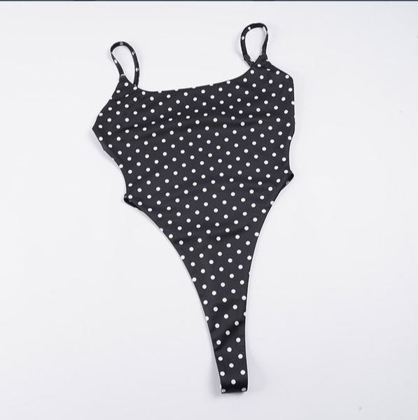 Women's High-Cut Polka Dot Swimsuit