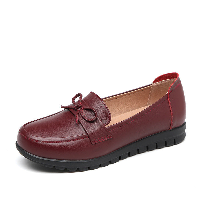 Women's Ballet Flats with Elegant Bow Accents and Non-Slip Sole