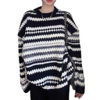 Women's Patterned Knit Sweater with Textured Fabric and Casual Fit