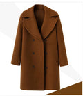 Women's Elegant Double-Breasted Coat with Modern Lapel