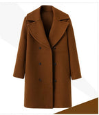 Women's Elegant Double-Breasted Coat with Modern Lapel