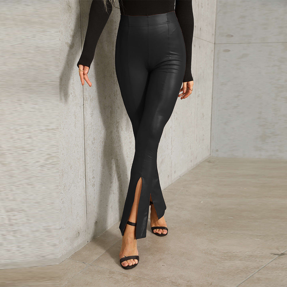 Women's High-Rise Leggings with Side Slits