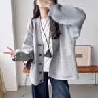 Women's Cozy Cardigan with Large Pockets and Button Detail