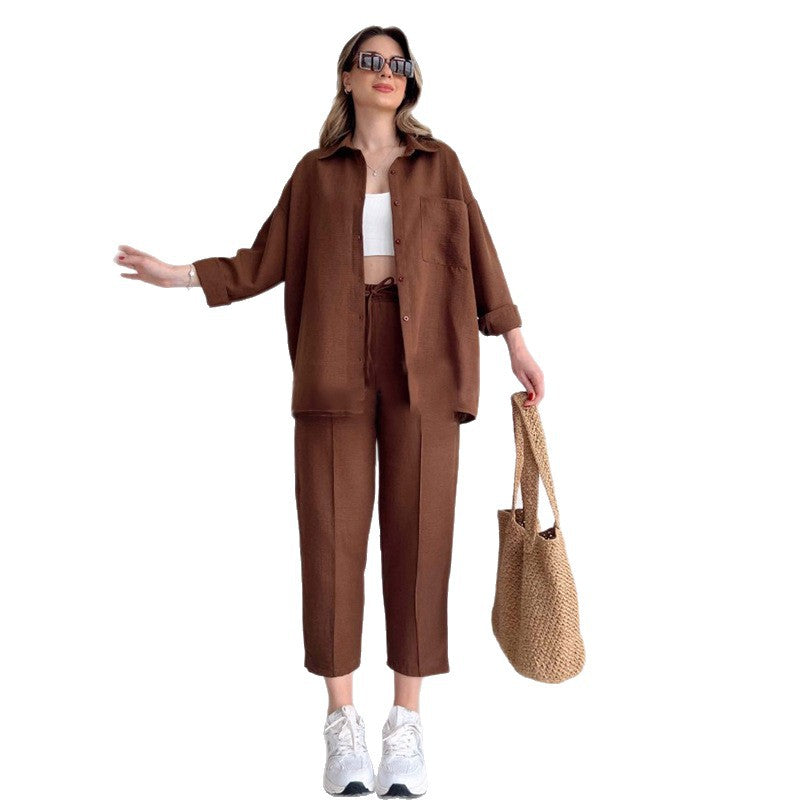 Two-Piece Set with Oversized Shirt and Comfortable Pants