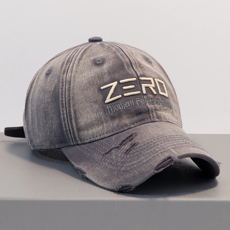 Men's Distressed Cotton Baseball Cap