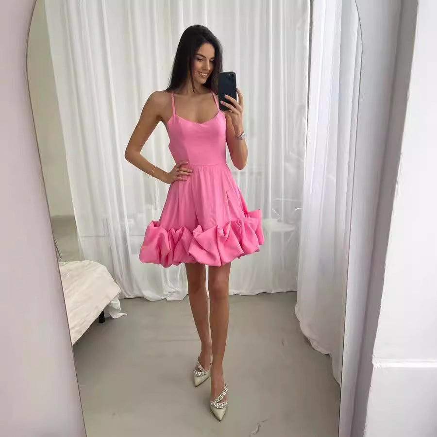 Women's A-Line Dress with Voluminous Ruffled Hem