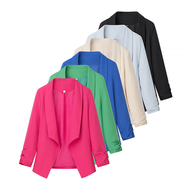 Women's Elegant Blazer with Casual Cut and Stylish Sleeves