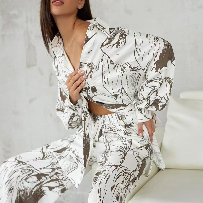 Women's Elegant and Casual Blouse and Pants Set