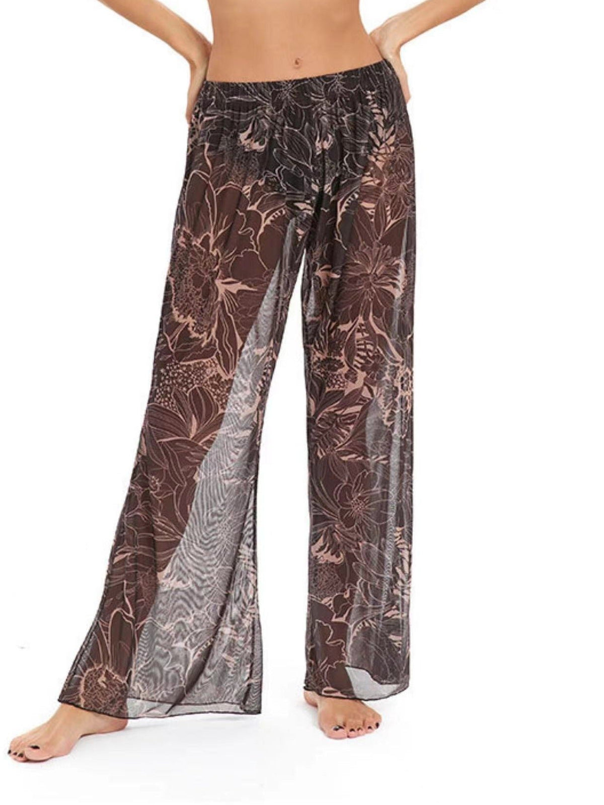Women's Elegant Floral Print Beach Pants