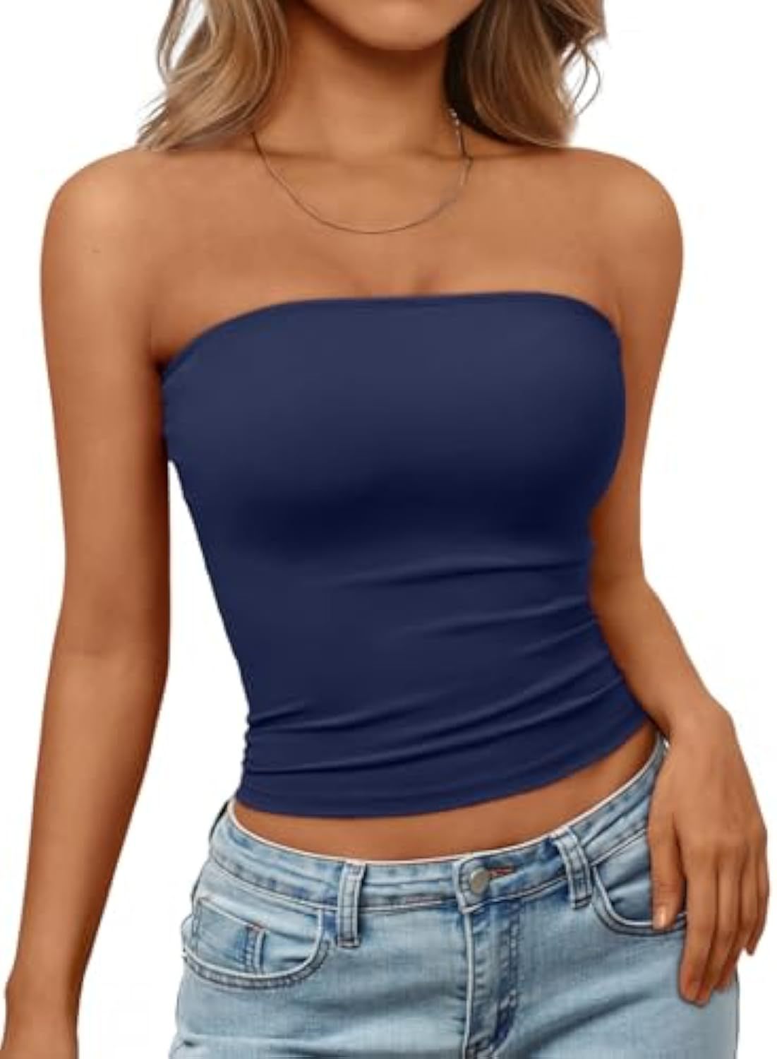 Women's Elastic Bandeau Top with Form-Fitting Cut