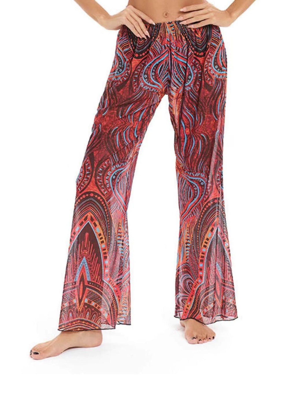 Women's Elegant Floral Print Beach Pants
