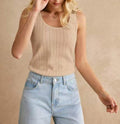 Women's Sleeveless Top with Textured Fabric