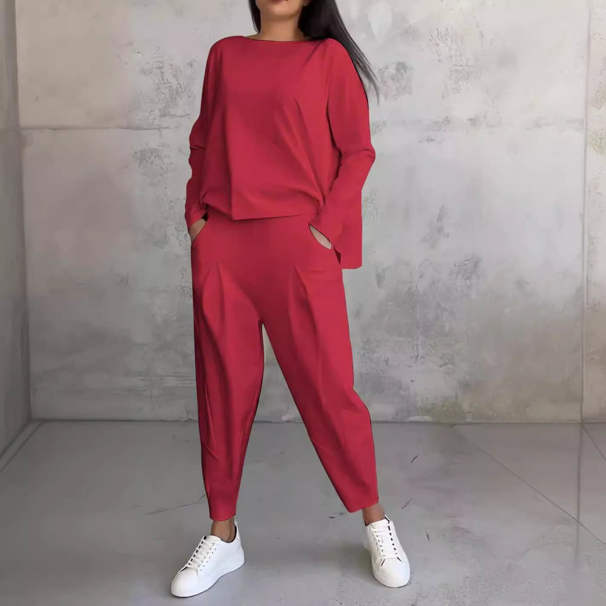 Women's Comfortable and Casual Two-Piece Set with Wide Cut